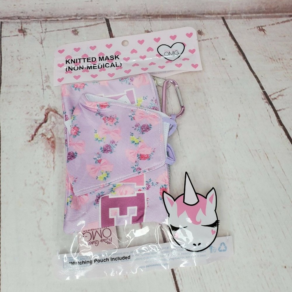 Miss Gwen's OMG Accessories Pink Floral Ribbon Love Mask And Pouch Set
